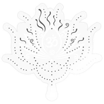 Fleur de lotus, version blanc - Sticker taille S (10 x 10 cm) - brillant transparent - Devant