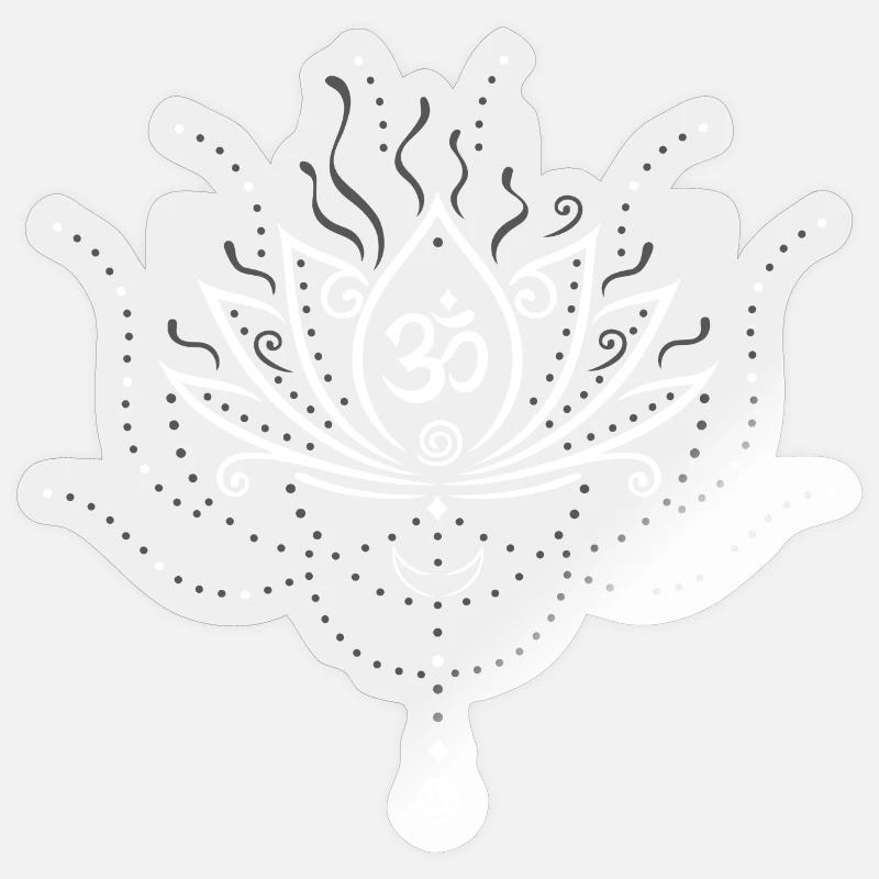 Lotus Blume, lotus flower, white version - Sticker Größe S (10 x 10 cm) - Transparent glänzend