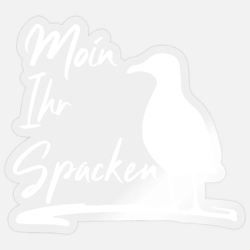 Moin Ihr Spacken - Sticker Größe S (10 x 10 cm) - Transparent glänzend