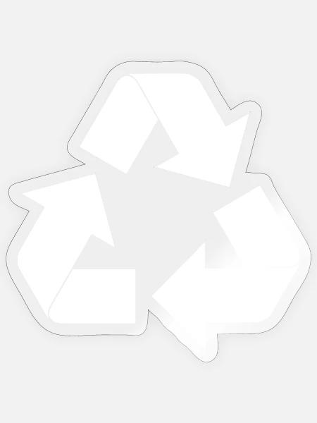 Recycling - Sticker Größe S (10 x 10 cm) - Transparent glänzend