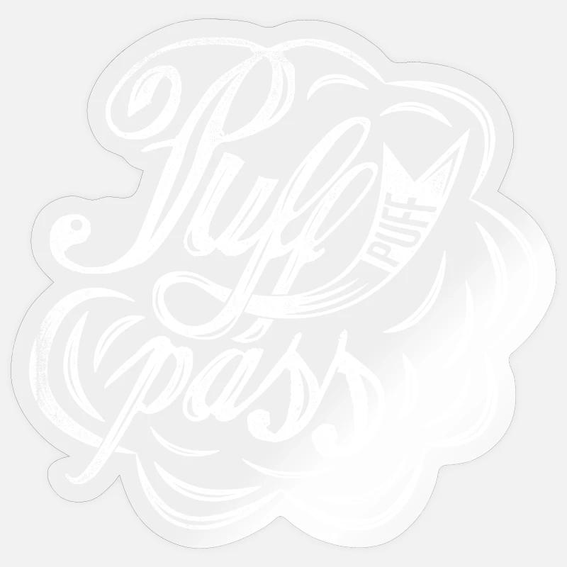 Puff Puff Pass - Sticker size S (10 x 10 cm) - transparent glossy
