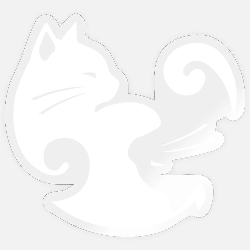 Équilibre du chat Yin Yang - Sticker taille S (10 x 10 cm) - brillant transparent