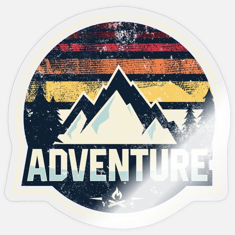 Adventure Mountain Patch - Sticker Größe S (10 x 10 cm) - Transparent glänzend