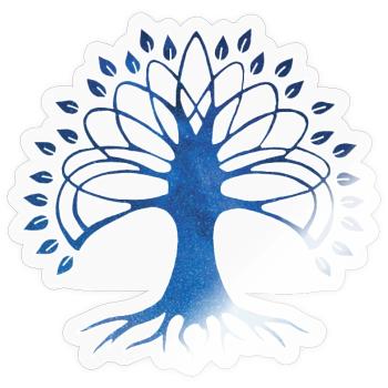Lebensbaum und Sternenhimmel - Sticker Größe S (10 x 10 cm) - Transparent glänzend - Vorne