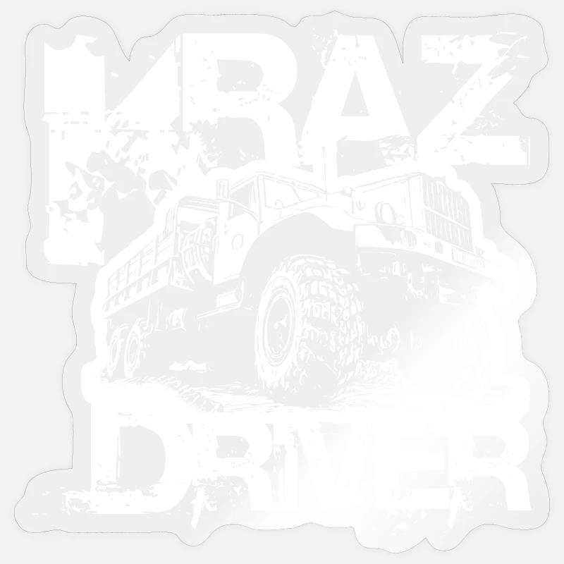 KRAZ Driver - Sticker Größe S (10 x 10 cm) - Transparent glänzend