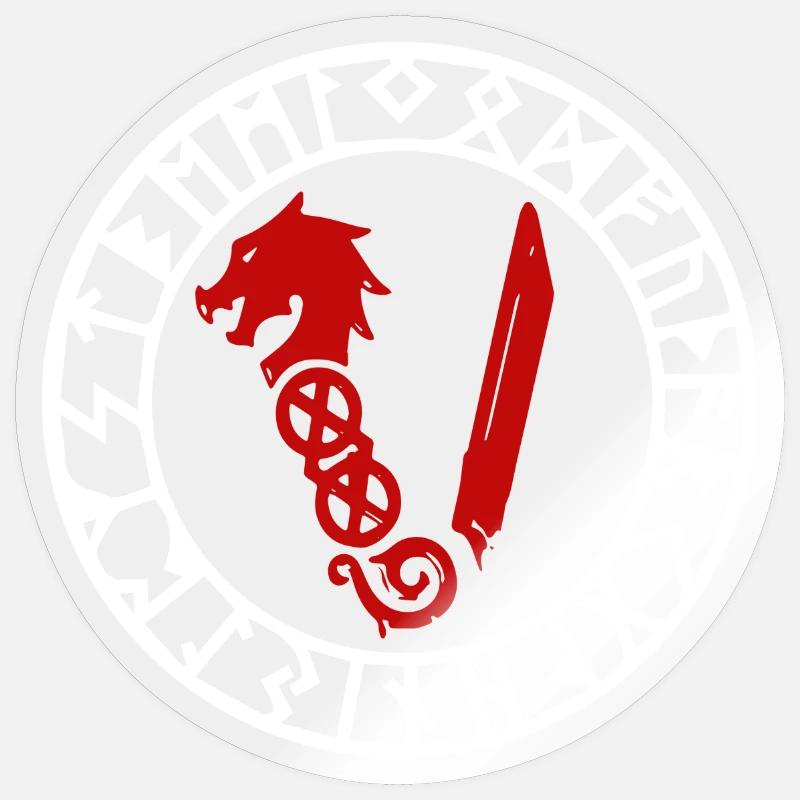 Symbole des Vikings - Sticker taille S (10 x 10 cm) - brillant transparent