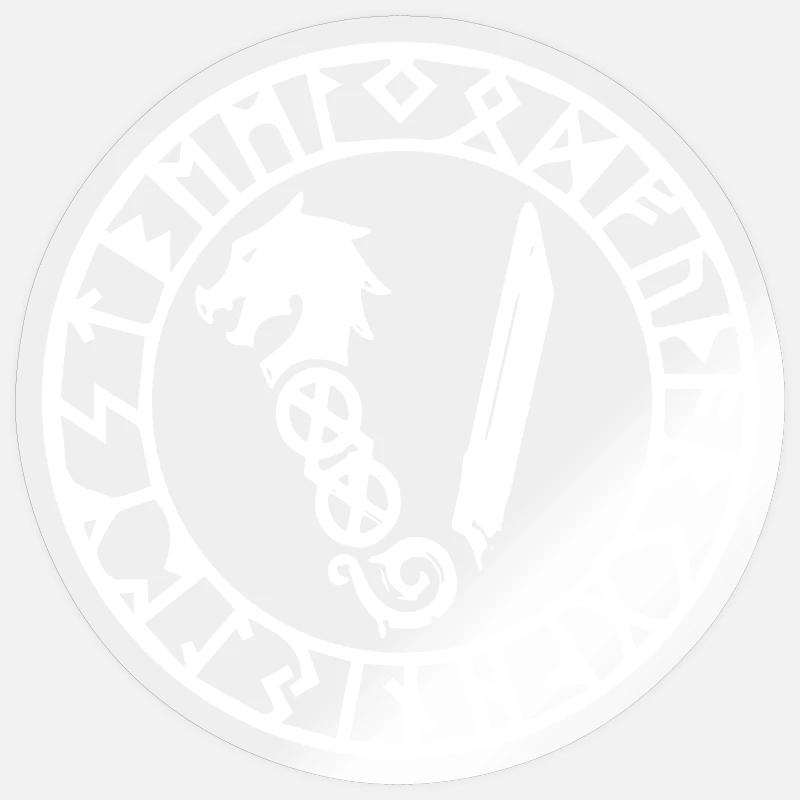 Symbole des Vikings - Sticker taille S (10 x 10 cm) - brillant transparent
