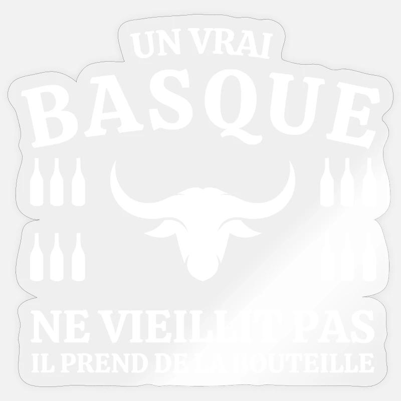 Basque, je suis Basque, fierté Basque - Sticker taille S (10 x 10 cm) - brillant transparent