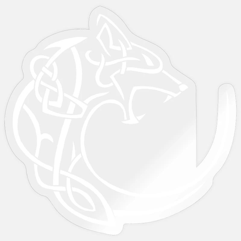 white lunar wolf - Sticker size S (10 x 10 cm) - transparent glossy