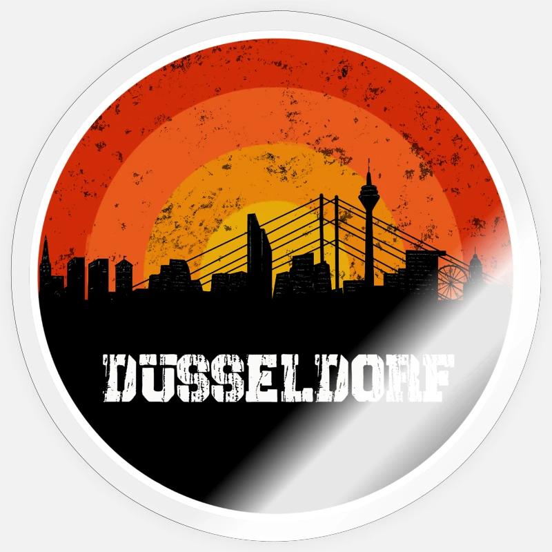 Skyline Dusseldorf - Sticker size S (10 x 10 cm) - transparent glossy