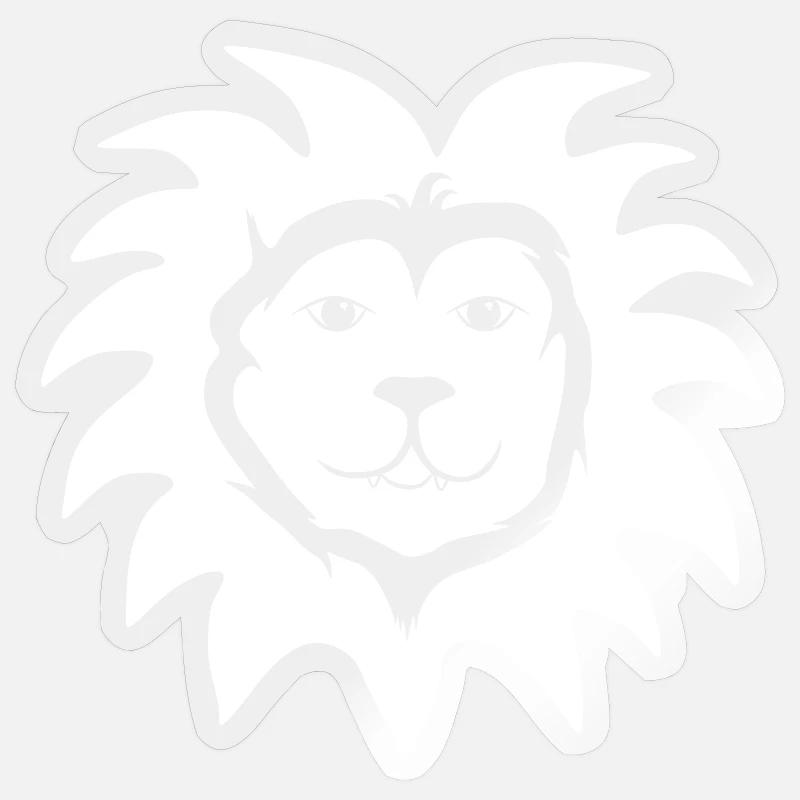 Calm lion's head - Sticker size S (10 x 10 cm) - transparent glossy