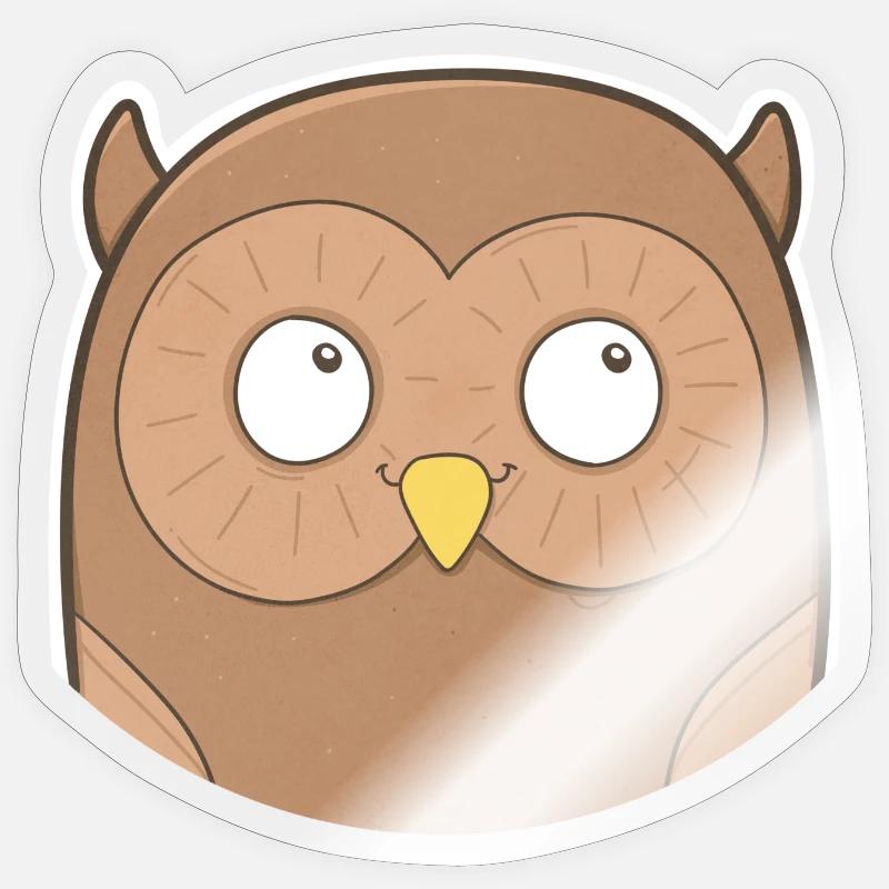 Owl - Sticker size S (10 x 10 cm) - transparent glossy