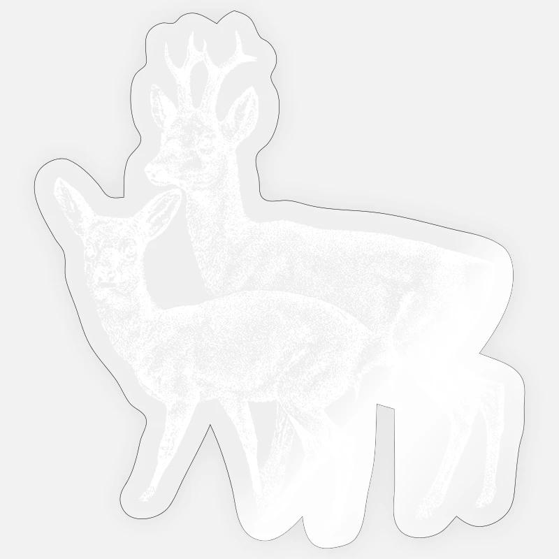 Roe deer - Sticker size S (10 x 10 cm) - transparent glossy