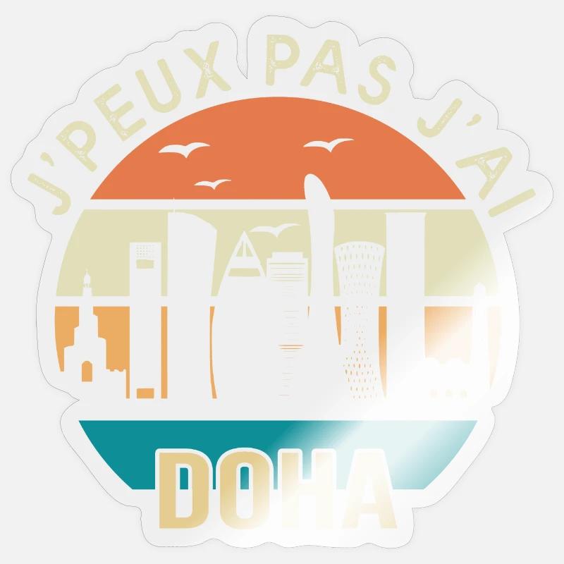 Doha. Je peux pas j'ai Doha qatar Sticker taille S (10 x 10 cm)