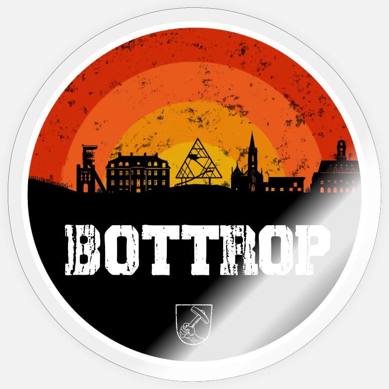 Bottrop Skyline - Sticker Größe S (10 x 10 cm) - Transparent glänzend