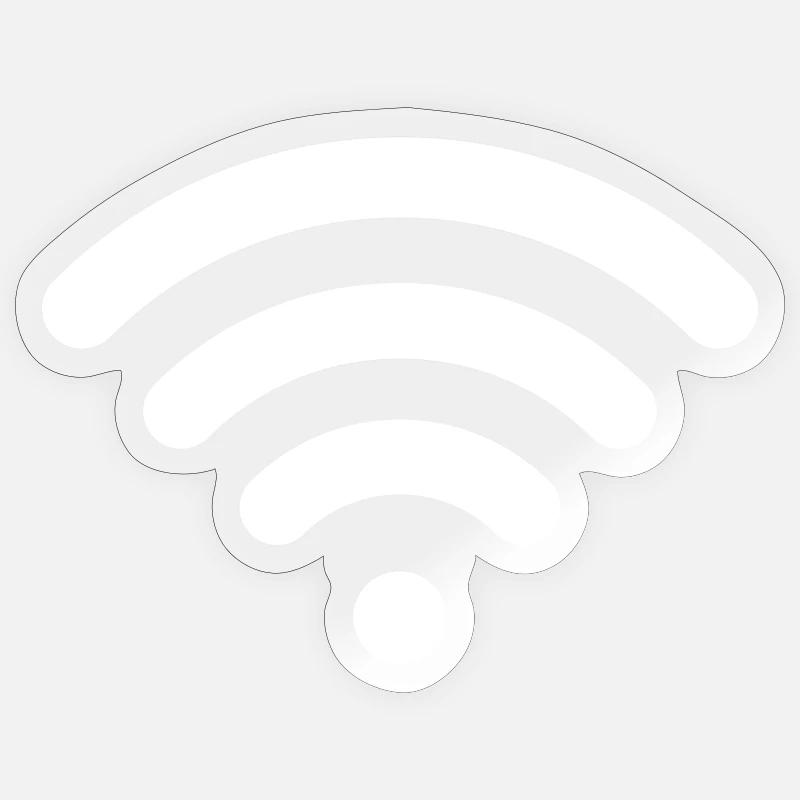 Hotspot - wifi - white - Sticker size S (10 x 10 cm) - transparent glossy