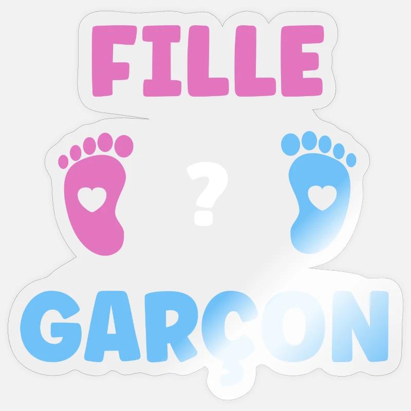 Fille ou garçon - Sticker taille S (10 x 10 cm) - brillant transparent