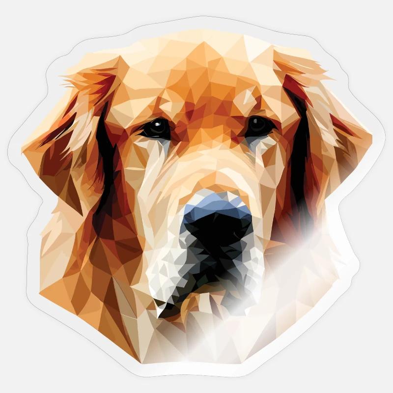 Polygone de chien Labrabor - Sticker taille S (10 x 10 cm) - brillant transparent