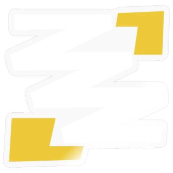 Einfaches digitales Kunstemblem mit Z - Sticker Größe S (10 x 10 cm) - Transparent glänzend - Vorne
