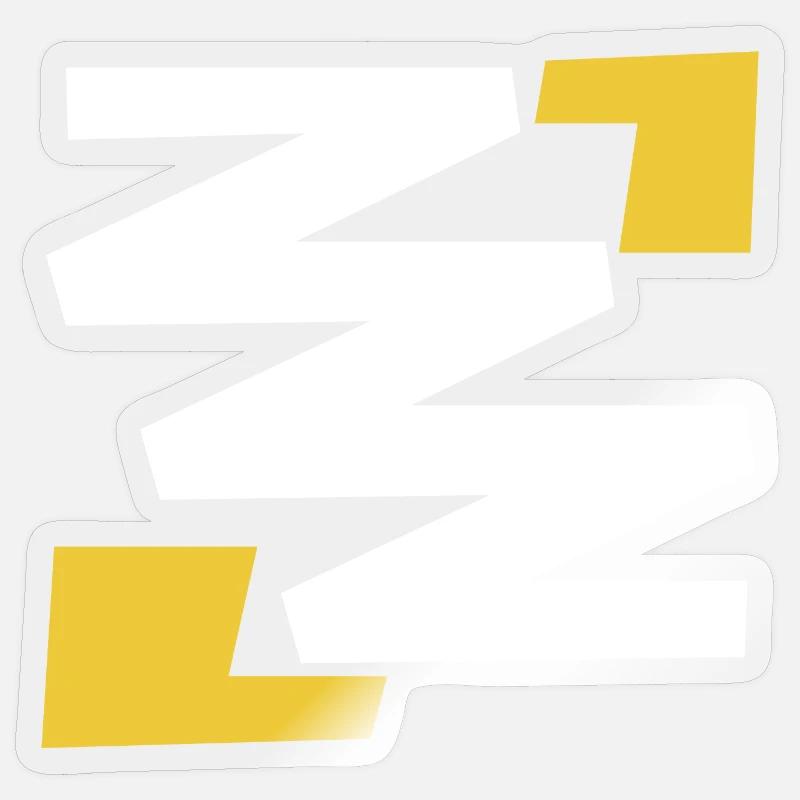 Einfaches digitales Kunstemblem mit Z - Sticker Größe S (10 x 10 cm) - Transparent glänzend
