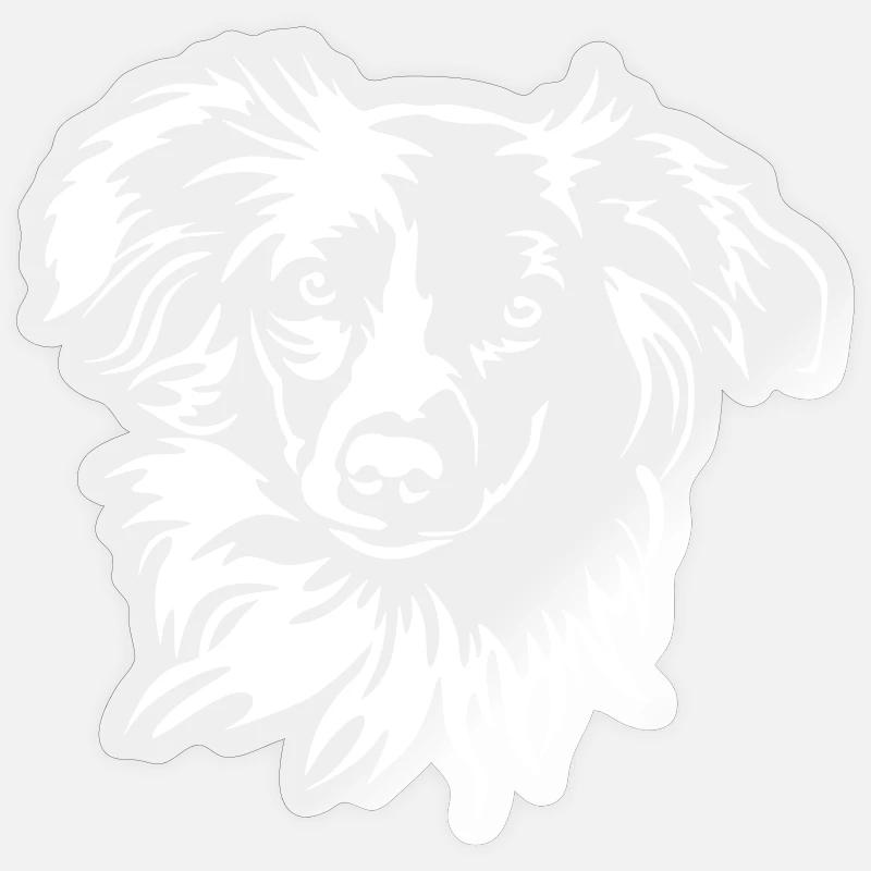 Miniature Australian Shepherd Head "Black Edition" - Sticker size S (10 x 10 cm) - transparent glossy