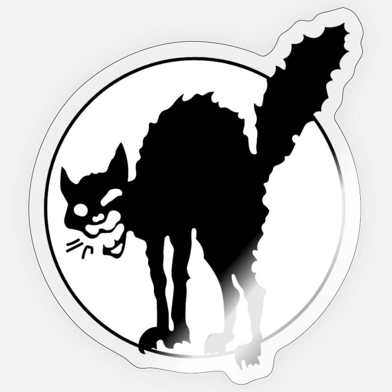Chat anarchique - Sticker taille S (10 x 10 cm) - brillant transparent