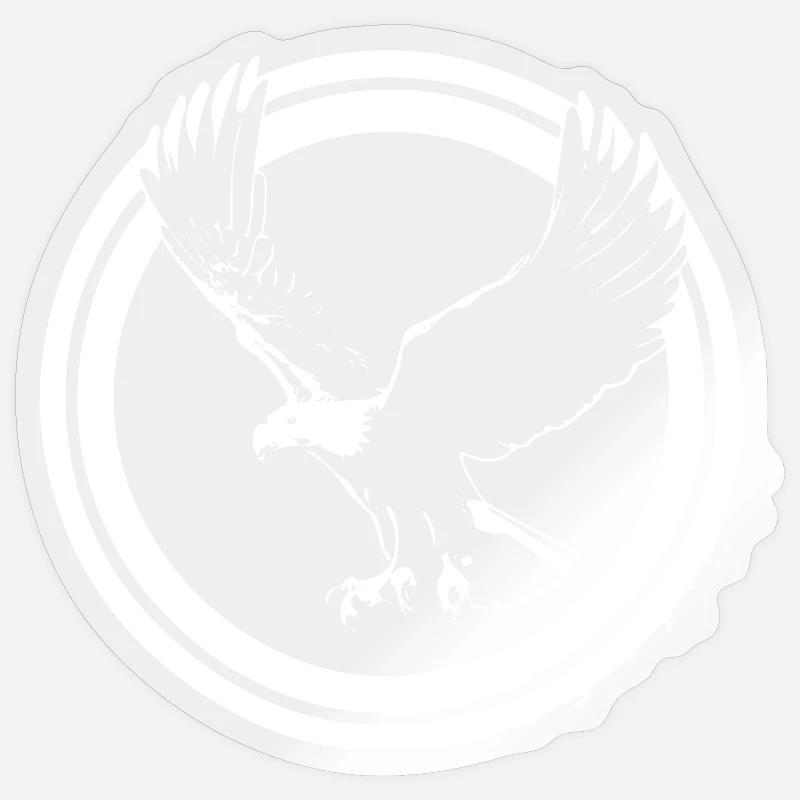 Eagle logo in circles Sticker size S (10 x 10 cm)