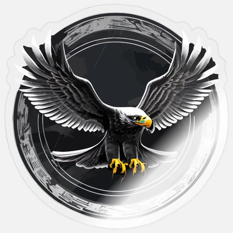 Eagle logo in circle - Sticker size S (10 x 10 cm) - transparent glossy