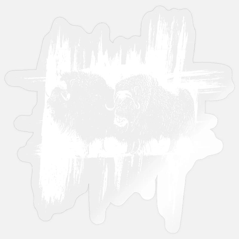 Les Bisons - Sticker Größe S (10 x 10 cm) - Transparent glänzend