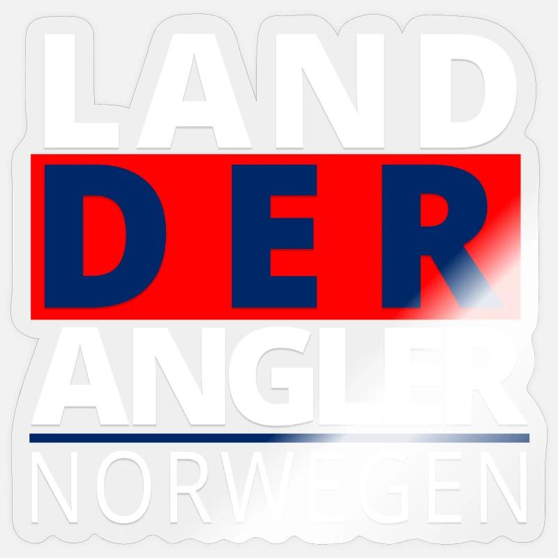 Land der Angler - Norwegen - Sticker Größe S (10 x 10 cm) - Transparent glänzend
