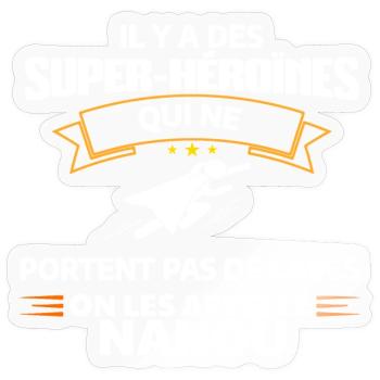 Super-Héroïnes Nanou Superpower Illustration - Sticker taille S (10 x 10 cm) - brillant transparent - Devant