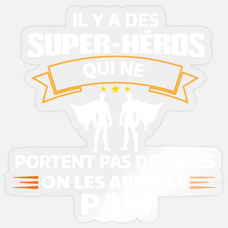 Super-Héros Papi Cadenas d'Amour - Sticker taille S (10 x 10 cm) - brillant transparent