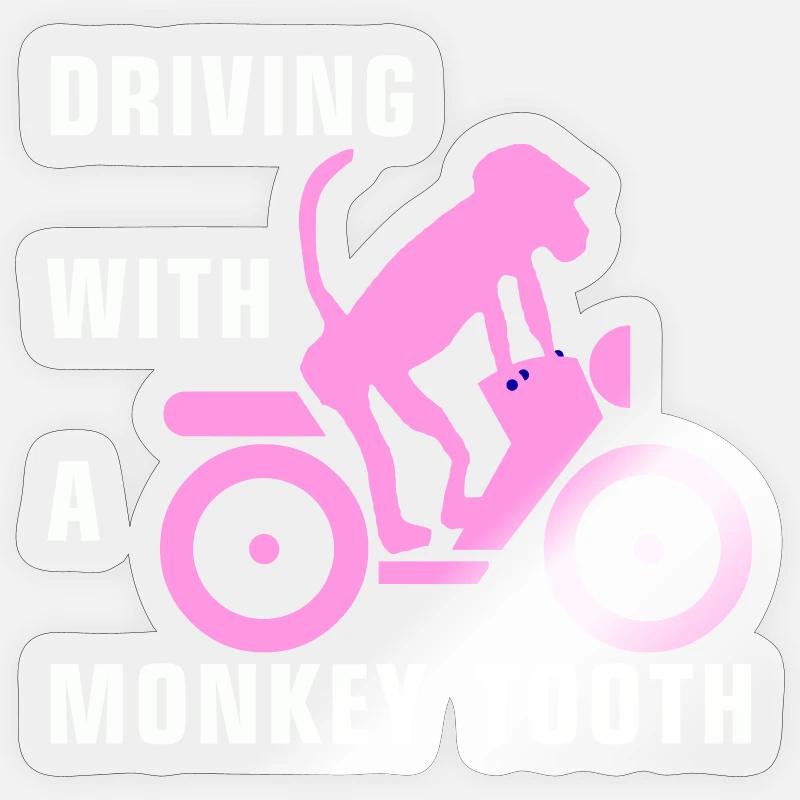 Conduire avec une dent de singe - Affenzahn Sticker taille S (10 x 10 cm)