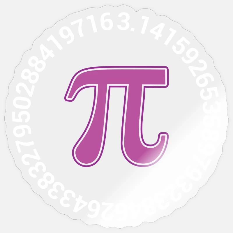 Pi Day - Bonne journée Pi - Sticker taille S (10 x 10 cm) - brillant transparent