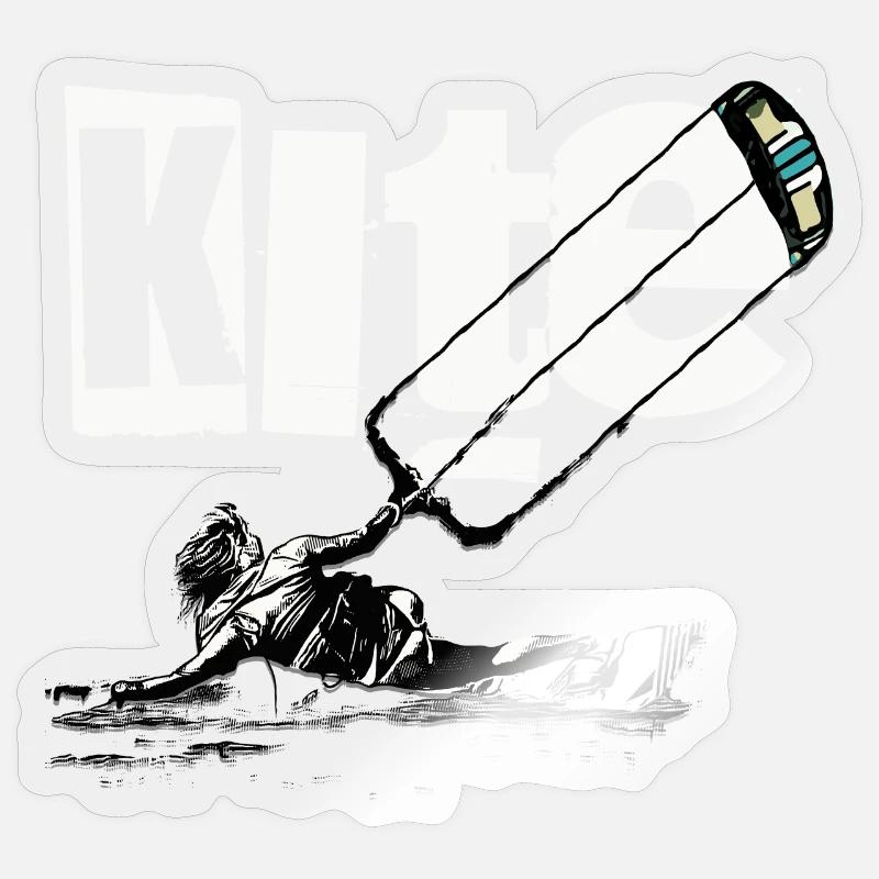 Cerf-volant - Sticker taille S (10 x 10 cm) - brillant transparent