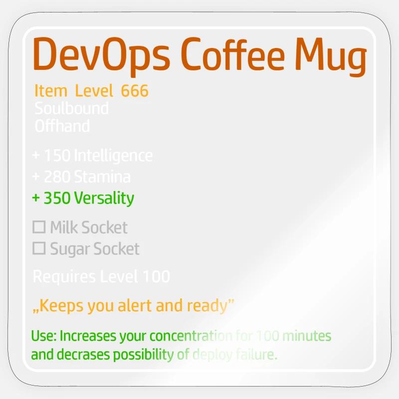 DevOps Coffee Mug System Admin Theme Sticker size S (10 x 10 cm)