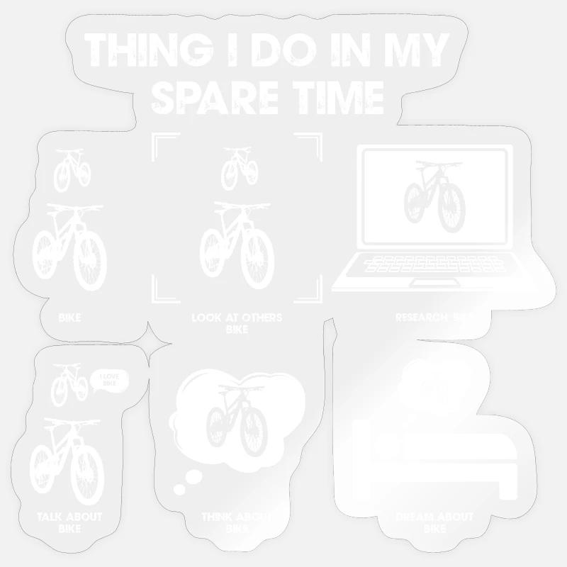 Penser à vélo pendant le temps libre - Sticker taille S (10 x 10 cm) - brillant transparent