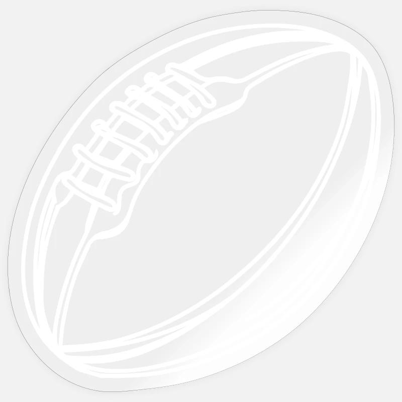 Dessin de ballon de rugby - Sticker taille S (10 x 10 cm) - brillant transparent