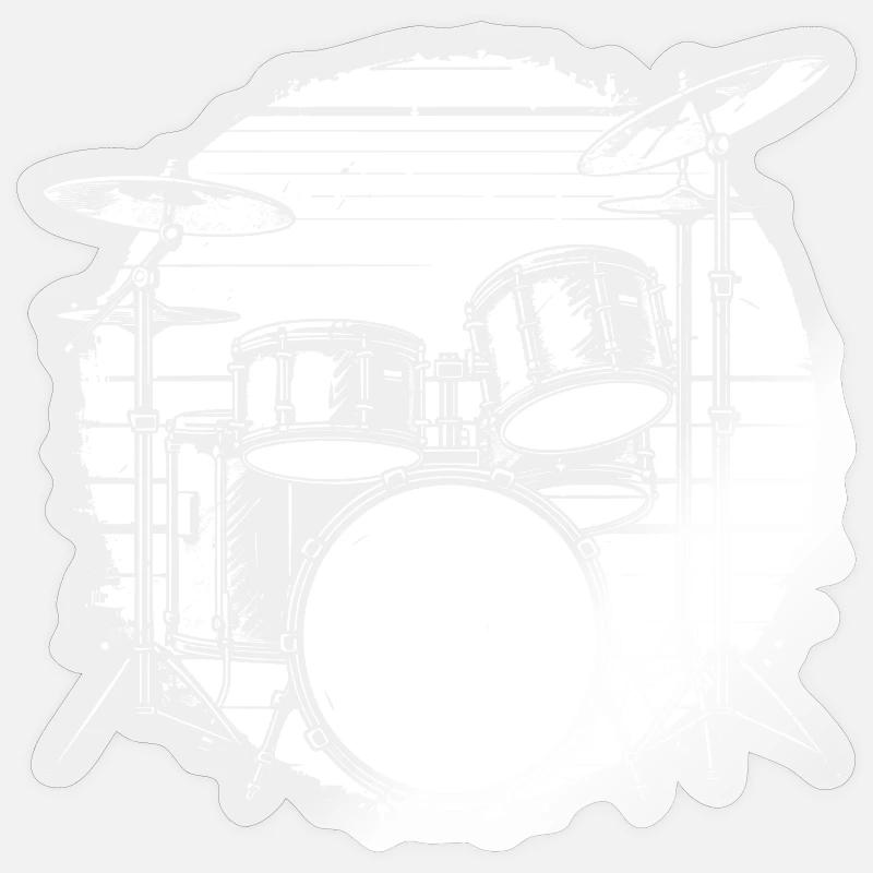 Schlagzeug - Sticker Größe S (10 x 10 cm) - Transparent glänzend