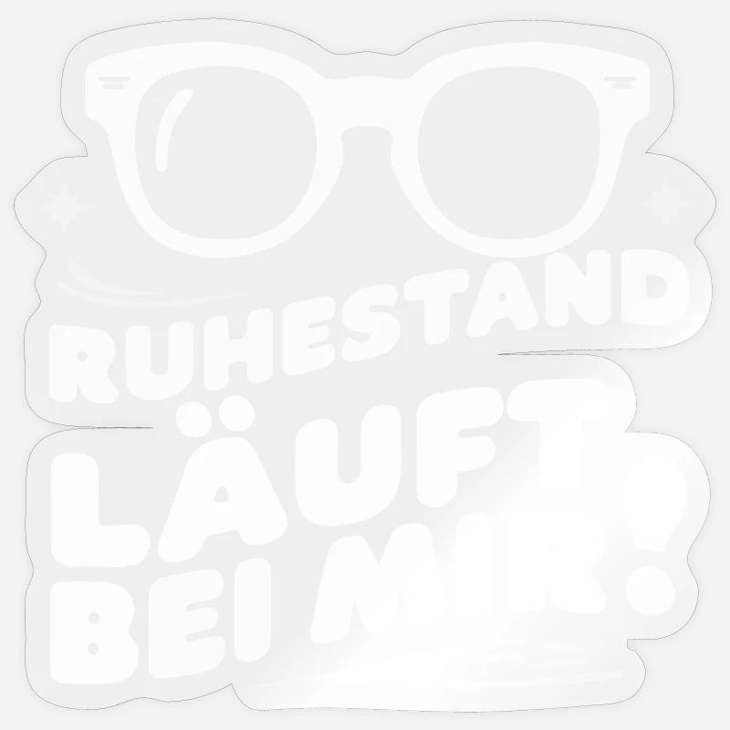 Ruhestand läuft Lustig Rentner Abschiedsgeschenk - Sticker Größe S (10 x 10 cm) - Transparent glänzend