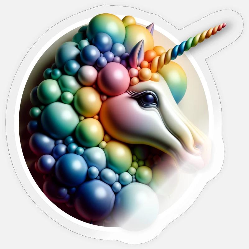 einhorn Pferd Märchen fee regenbogen wunsch divers Sticker Größe S (10 x 10 cm)