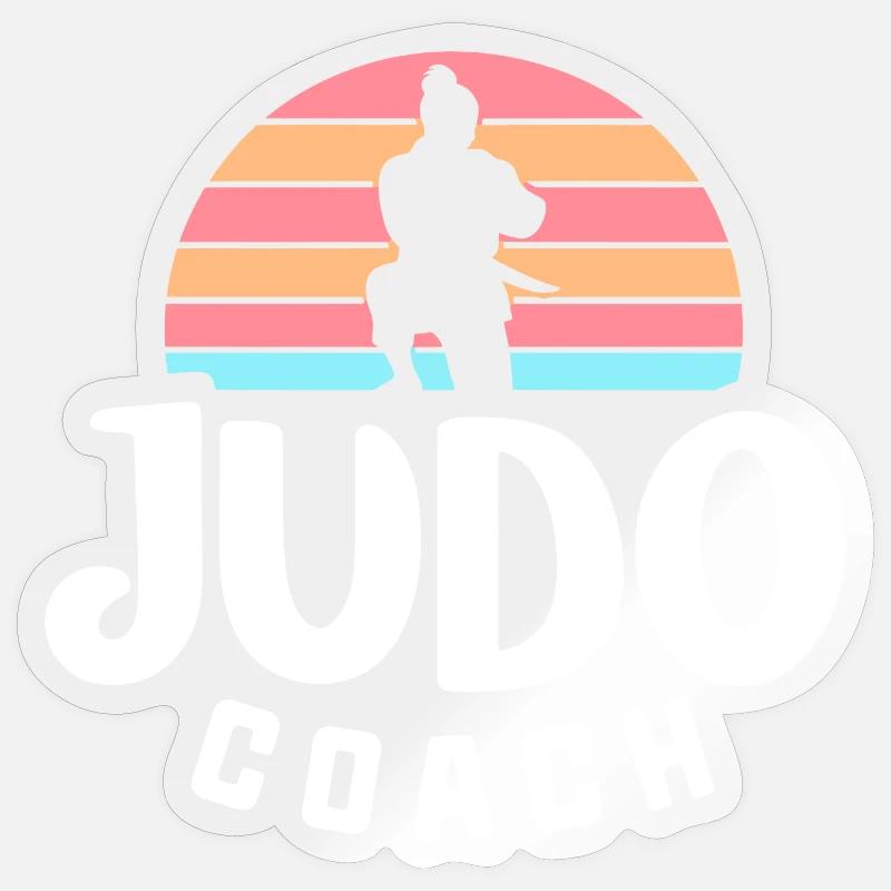 Judo-Coach - Sticker Größe S (10 x 10 cm) - Transparent glänzend