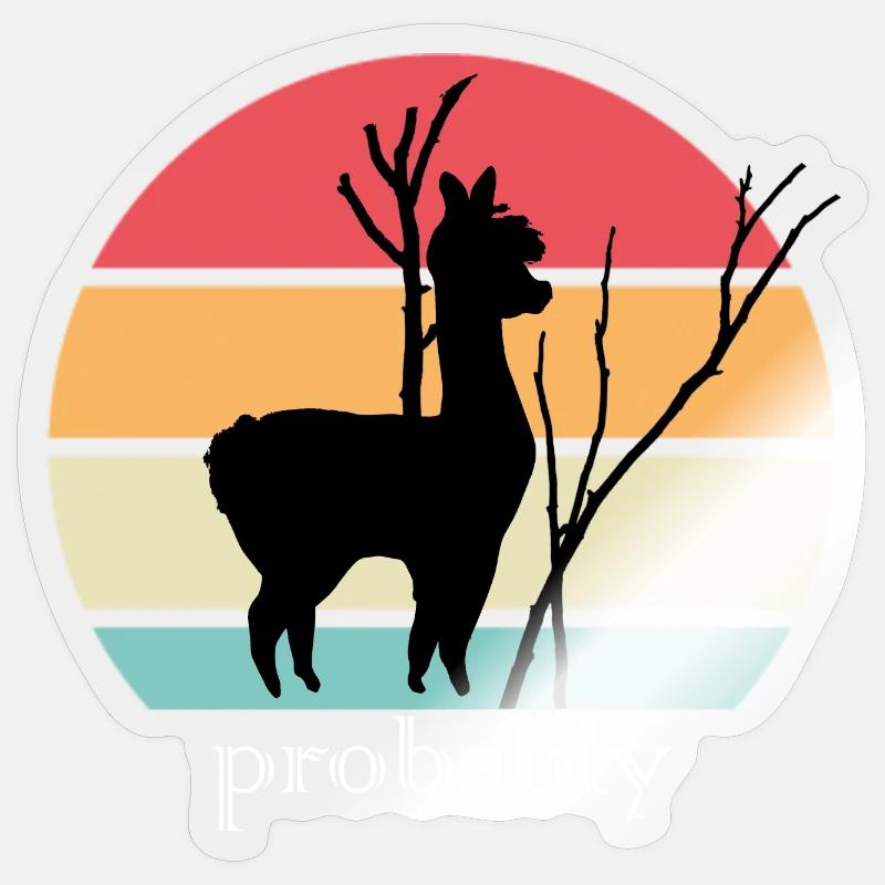 Alpaka - Sticker Größe S (10 x 10 cm) - Transparent glänzend