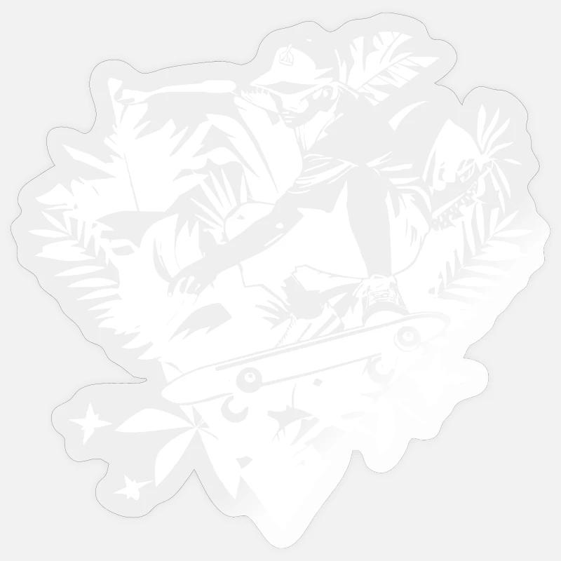 Dessin de patineur - Sticker taille S (10 x 10 cm) - brillant transparent