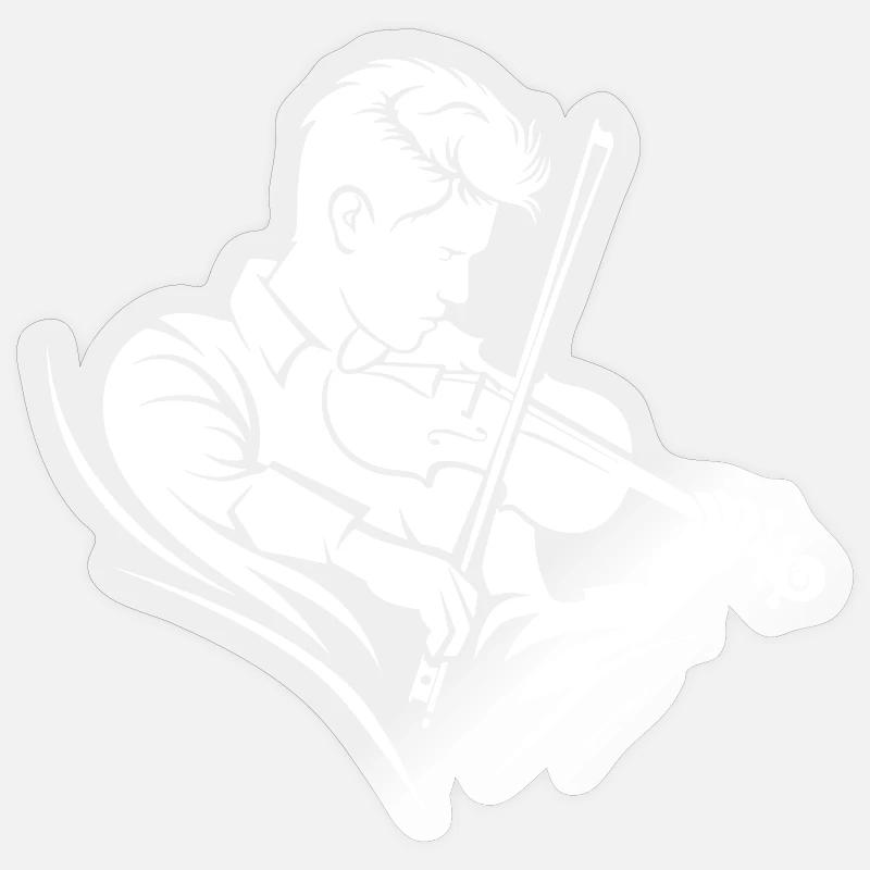 Violinist - Sticker size S (10 x 10 cm) - transparent glossy