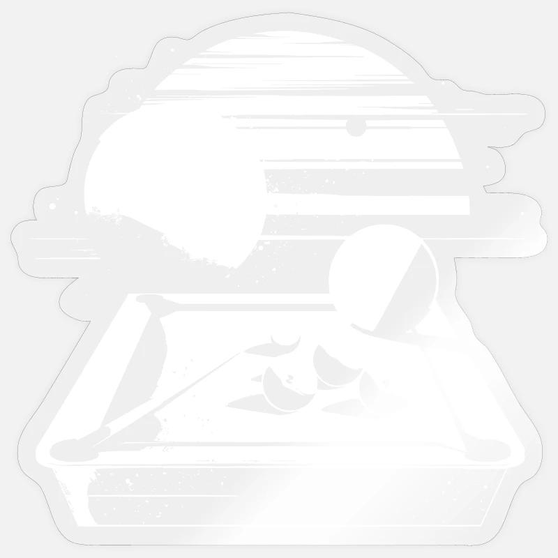 Billard Grafik - Sticker Größe S (10 x 10 cm) - Transparent glänzend