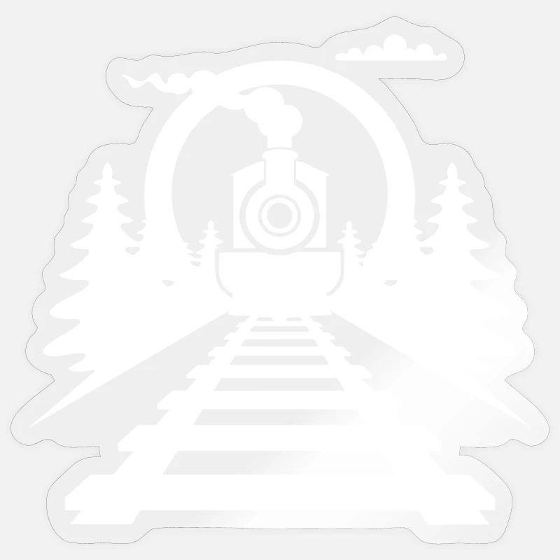 Chemin de fer - Sticker taille S (10 x 10 cm) - brillant transparent