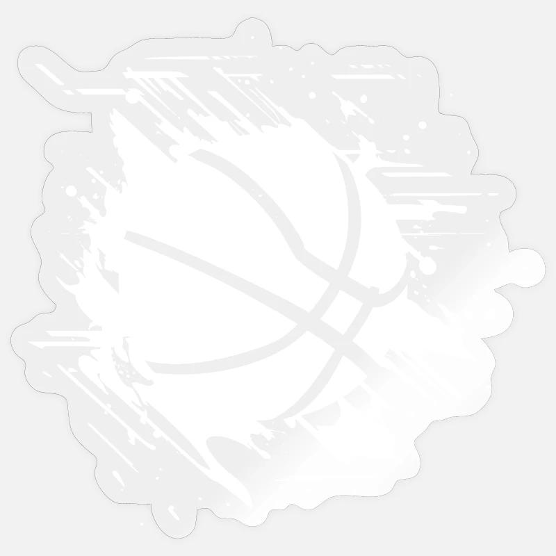 Graphismes de basket-ball - Sticker taille S (10 x 10 cm) - brillant transparent