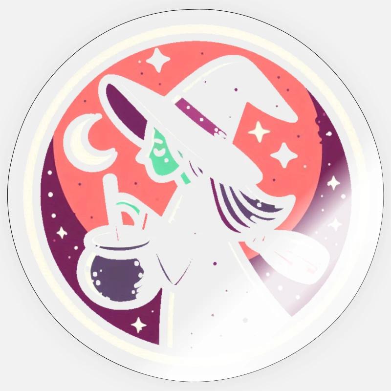 Hexe Comic Sticker Größe S (10 x 10 cm)