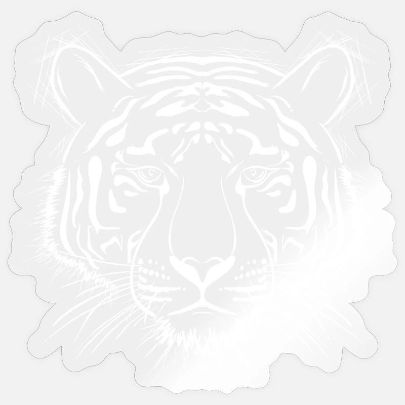 Tigre - Sticker taille S (10 x 10 cm) - brillant transparent